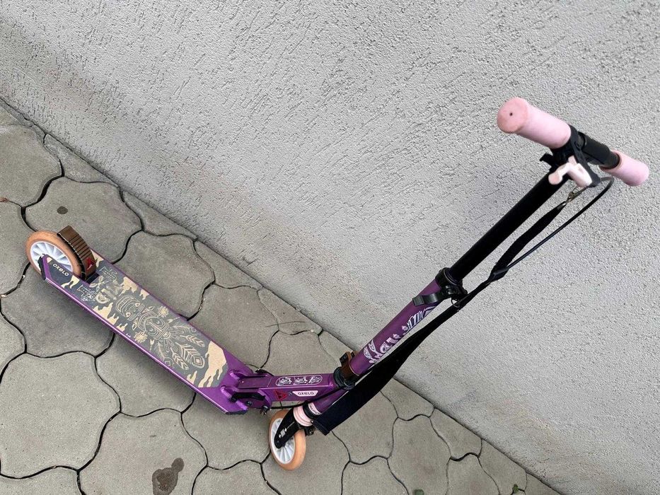 Trotineta cu suspensii si frane pe Ghidon Mid 5 Violet Copii