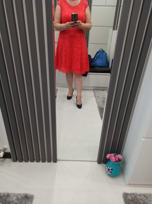 Rochie Sense , editie limitata, corai , dantela elastica