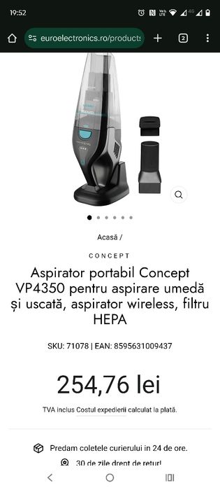 Aspirator concept umed- uscat pentru  casa si masina