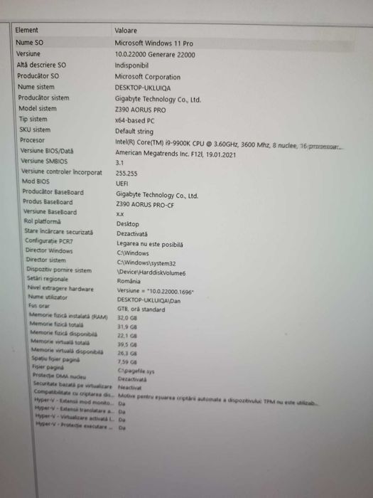 PC gaming editare 3d i9 9900k 32gb r480 8gb, imac pro big sur/win 11