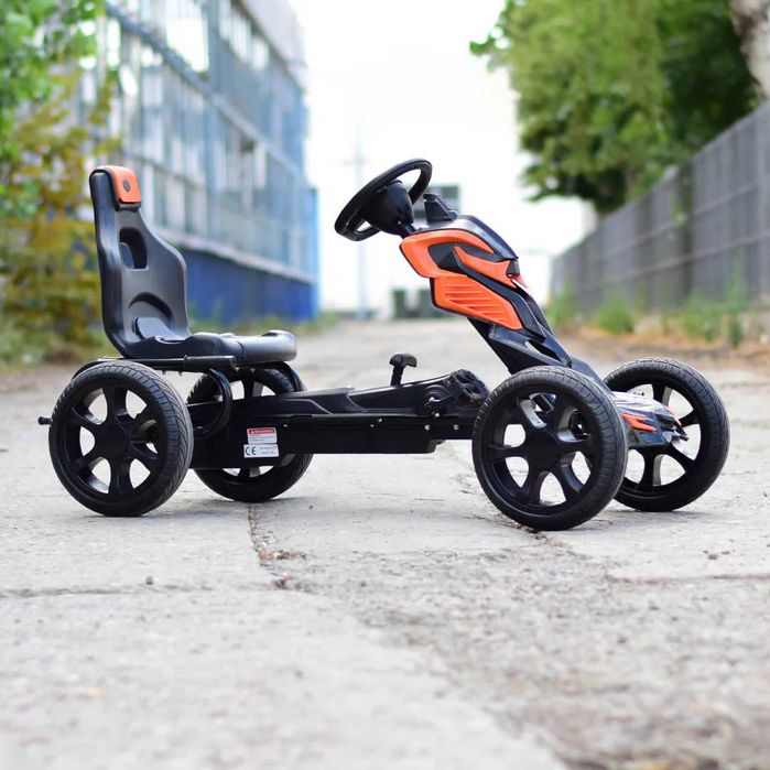 GO Kart cu pedale, 5-10 ani, Kinderauto Thunder, roti EVA