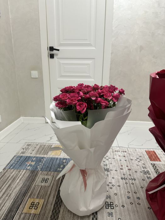 кустовые розовые розы