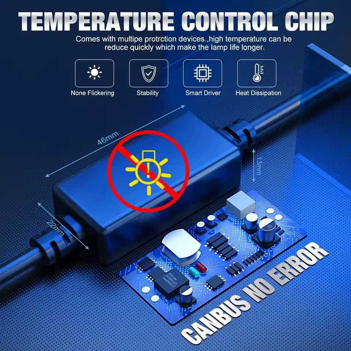 Set 2 Becuri LED Led-uri AUTO Moto H7 Canbus 120W/set 6000K ALB