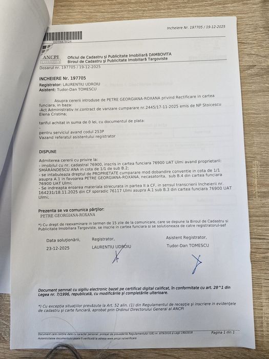 Teren extravilan Ulmi Dambovita