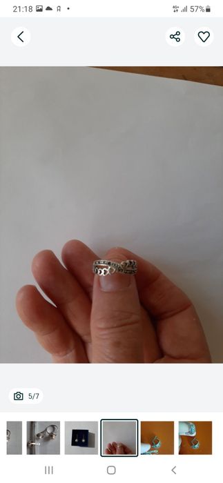 Серебряный набор и серьги Сваровски