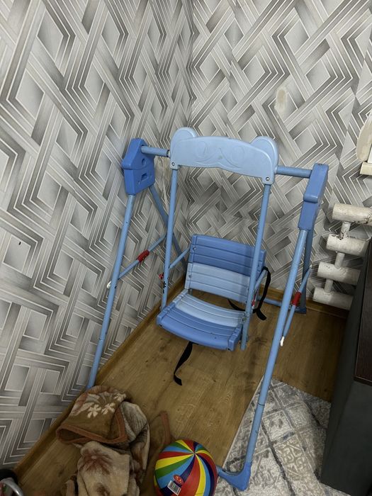 Горка качеля батут