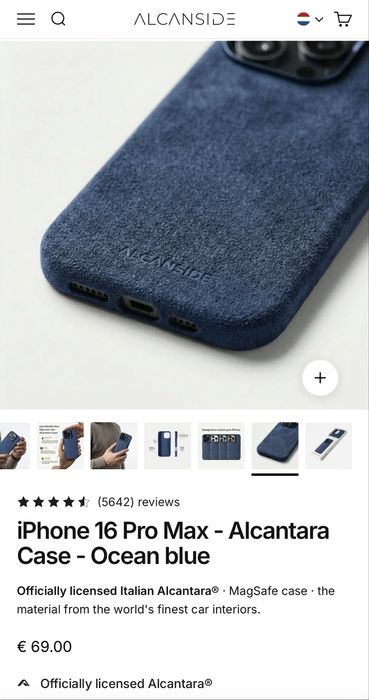 Калъф от алкантара за iPhone 16 Pro Max