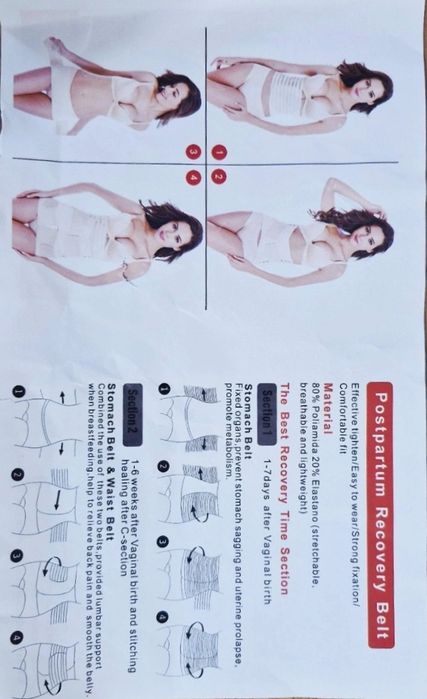 Centură Abdominală Postnatală BabyToy Premium, 3 piese