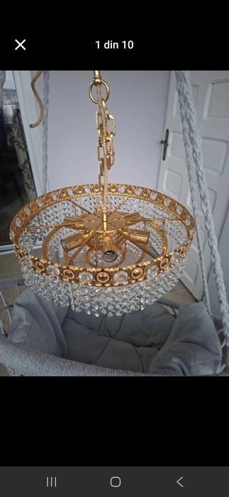Candelabru placat cu aur cristal