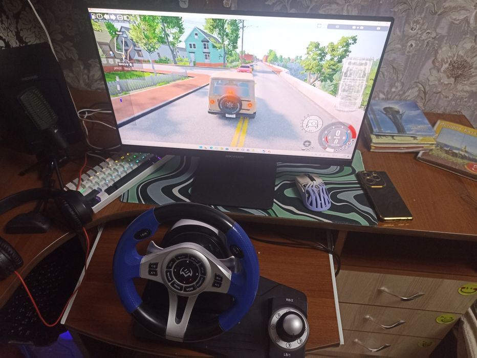 Игровой руль с педалями и КПП