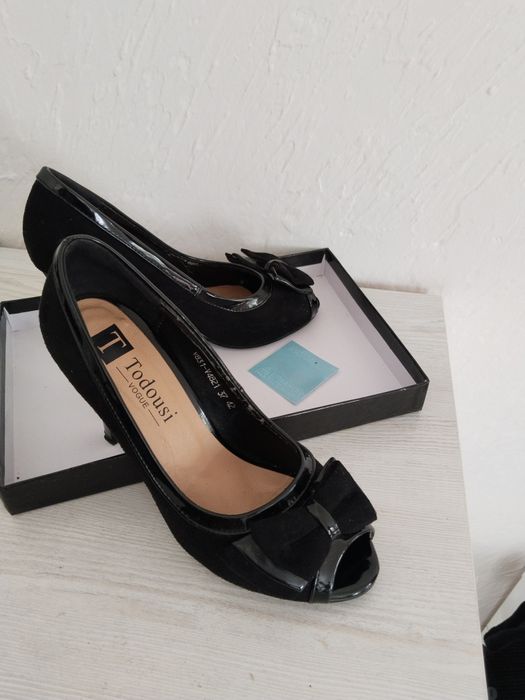 Туфли замша+ лакированные