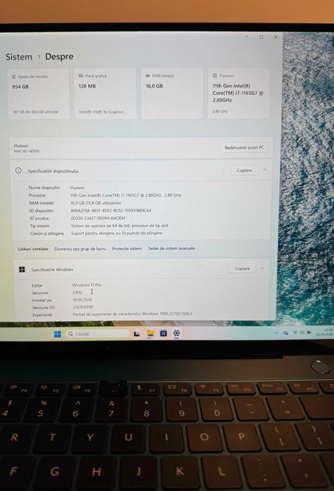 Laptop touchscreen ultraportabil Matebook X Pro i7 generatia 11 / 1TB SSD / 16GB RAM, VERDE