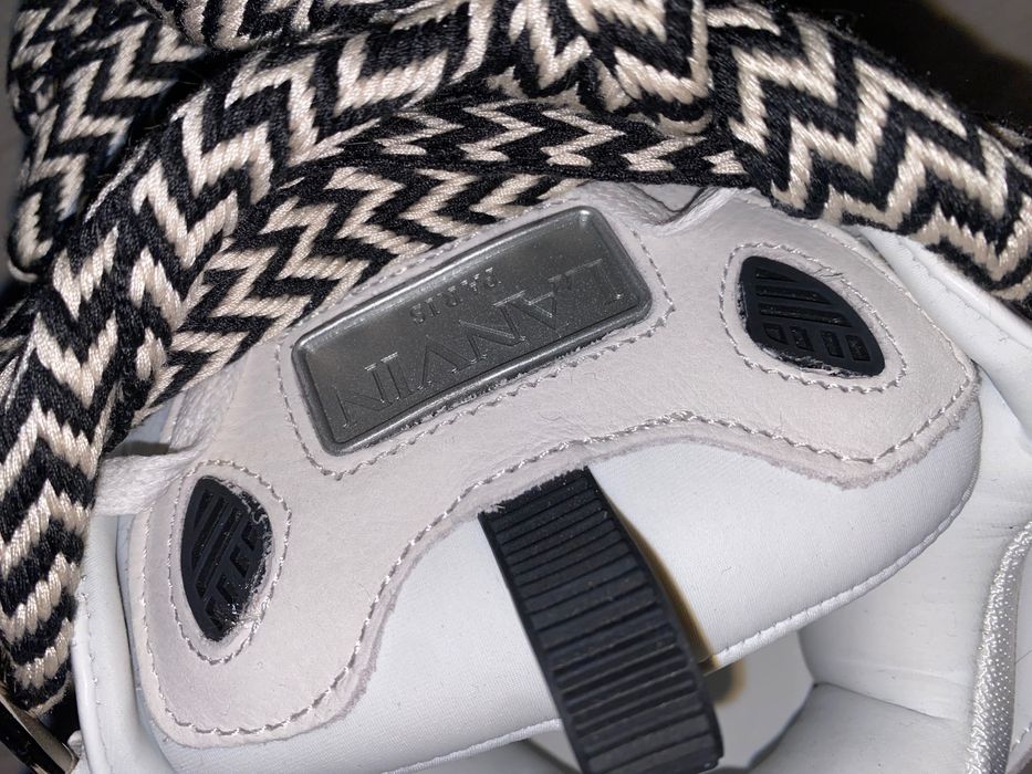 Lanvin Curb leather sneakers white and black