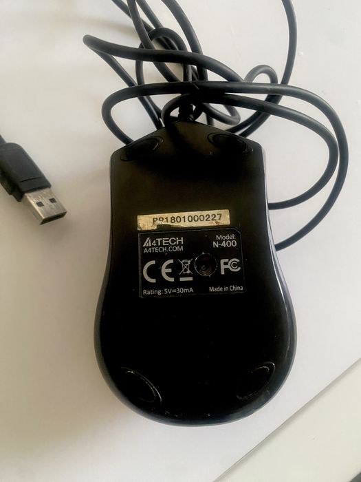 Mouse A4Tech N-400 cu fir USB – funcționează pe orice suprafață