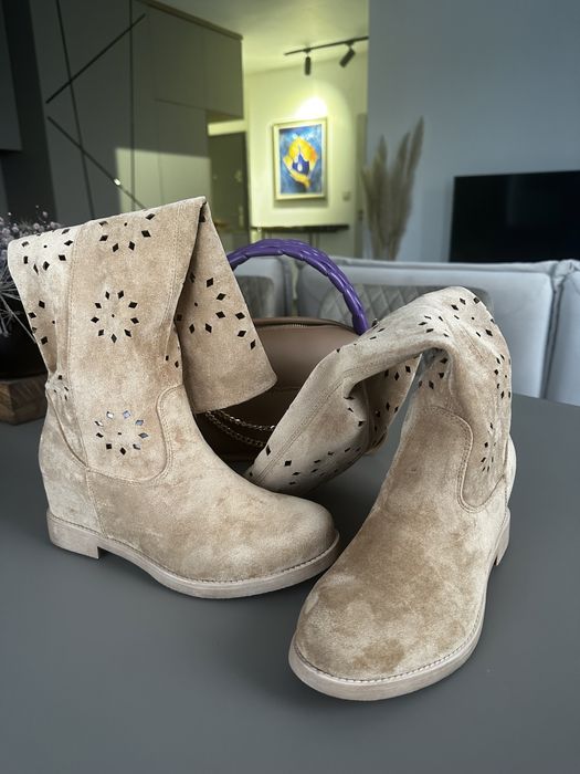 Ботуши от естествен велур