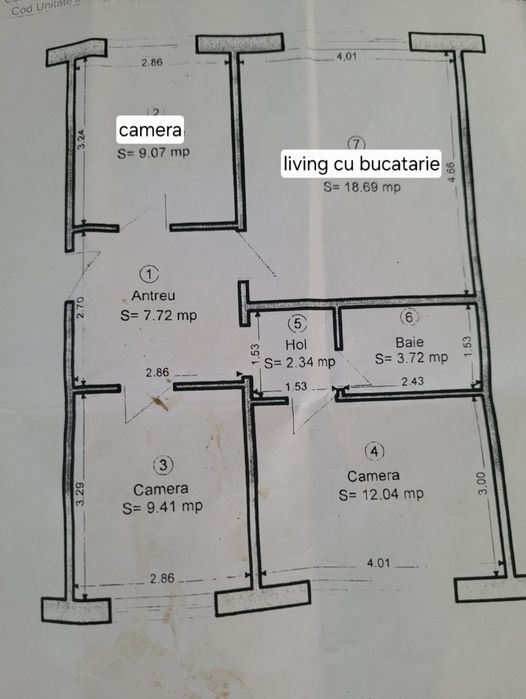Vand apartament 3 camere Rogerius