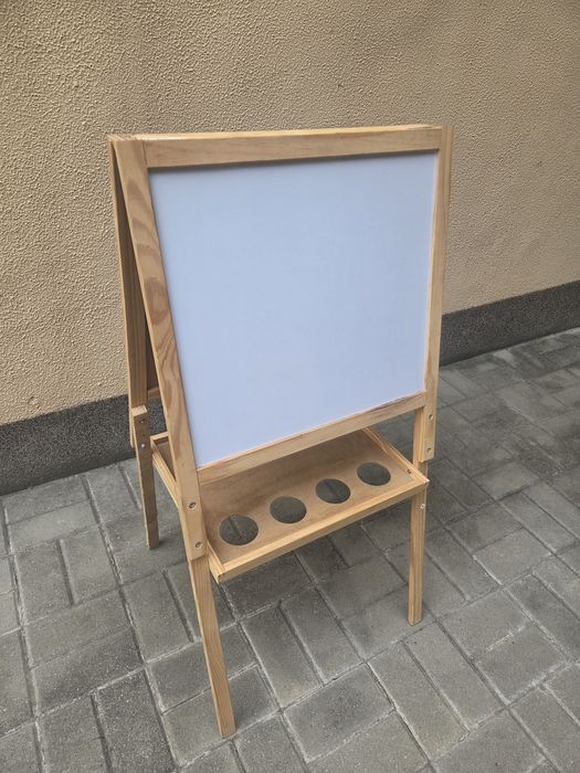 Tablă de desenat din lemn pentru copii, cu două fețe, pt creta si pt carioca
