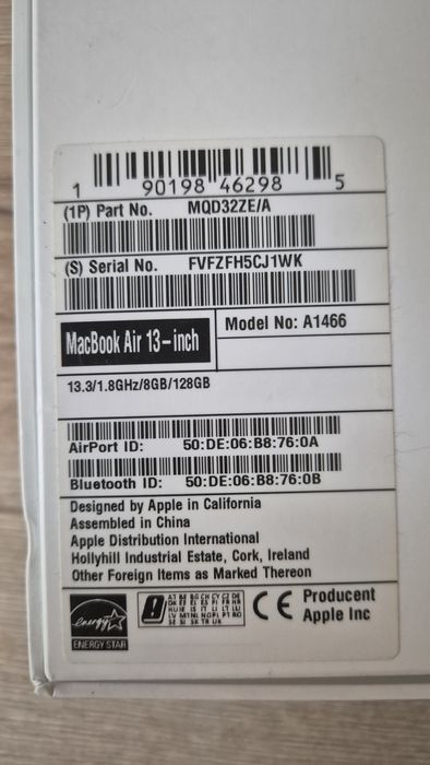 Apple MacBook Air 13" 2017 | i5 | 8 GB RAM | 128 GB SSD + кутия