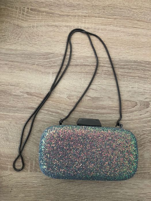 Мини дамска чанта клъч с брокат Mohito