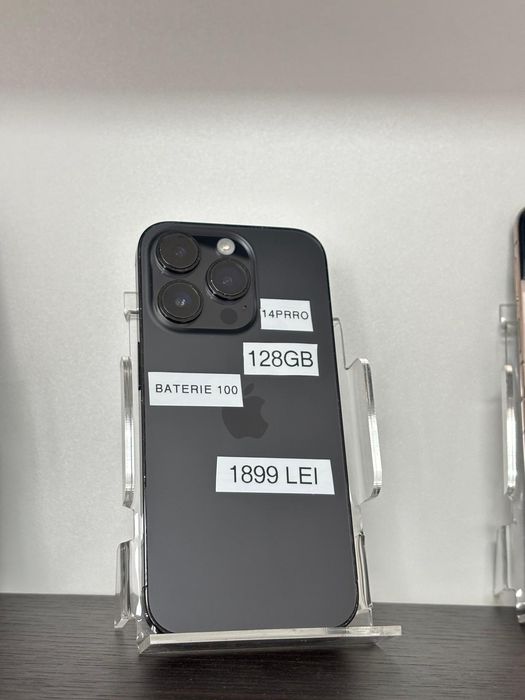 Magazin cu rate Iphone 14 pro  256GB black stare foarte buna 6 luni garantie
