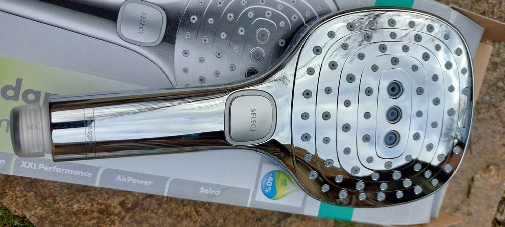 Para de dus Hansgrohe Raindance Select E120 cu 3 jeturi, white-chrome