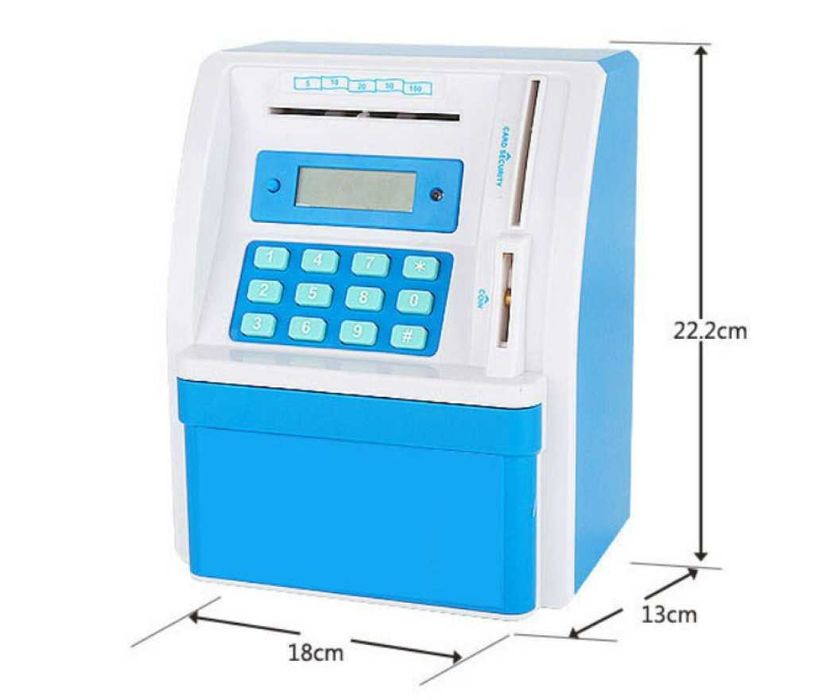 Сейф за деца тип „банкомат“  отваряне с парола / С процеп за банкноти