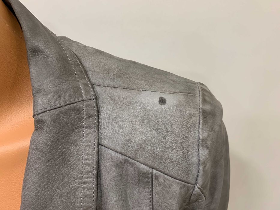 Jacheta Schyia din piele naturala moale si fina cu franjuri