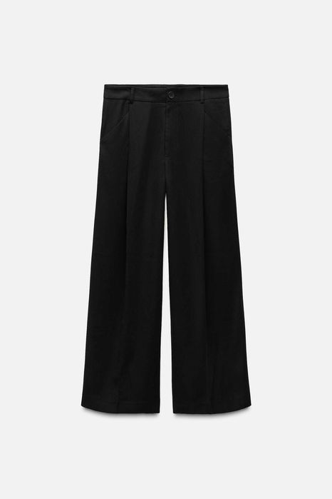 ZARA черные брюки с защипами S (36)