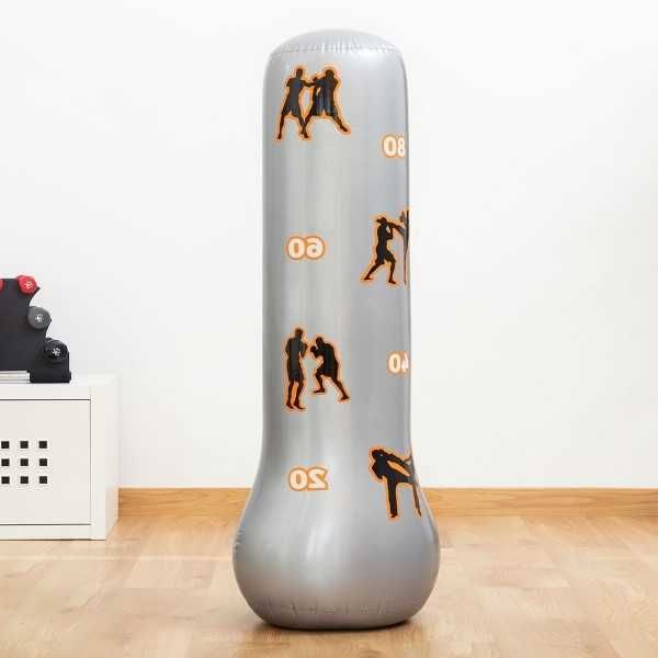 Sac de box gonflabil pentru copii, inaltime 115 cm, PVC, gri