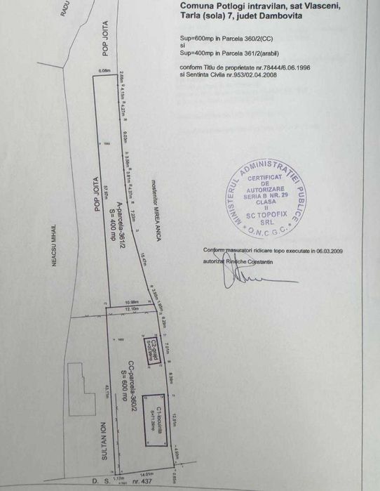 Vând teren posibilitate reconstrucție CASA, 50 KM de București