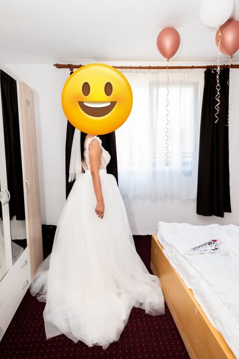 Rochie de mireasa 2 in 1 cu trena detasabila