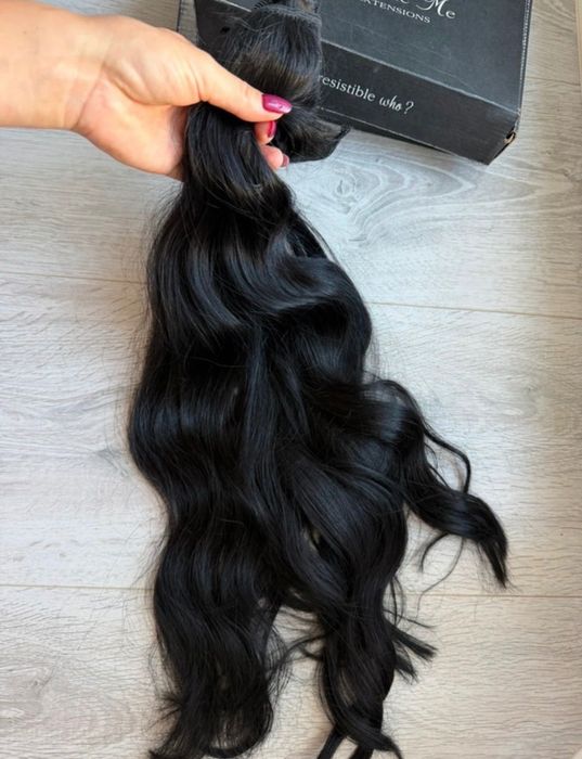 Extensii de păr natural – negre, lungi