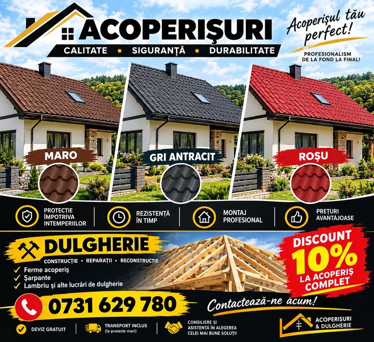 „Acoperișuri și mici reparații – Rapid, serios și la preț bun
