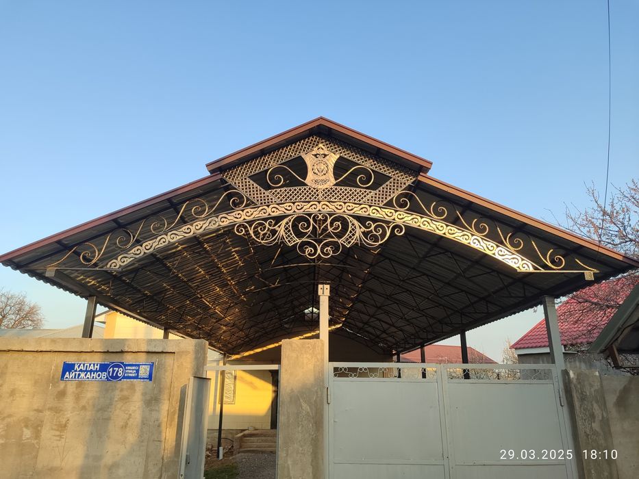 Арка навес тапчан перила сварочный  работа