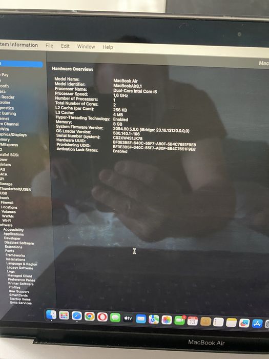 Macbook air 2018 i5, 256 SSD