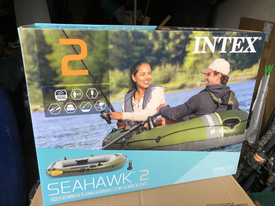 Надуваема лодка Seahawk 2 Intex, за 2 лица, размер 236×114 см, PVC