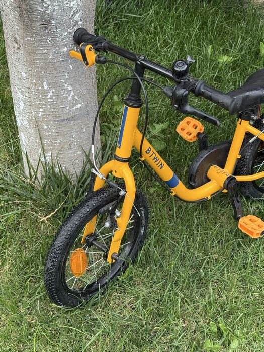 Bicicletă copii B’TWIN Discover 500, 2 în 1 (fără pedale + cu pedale), 14”