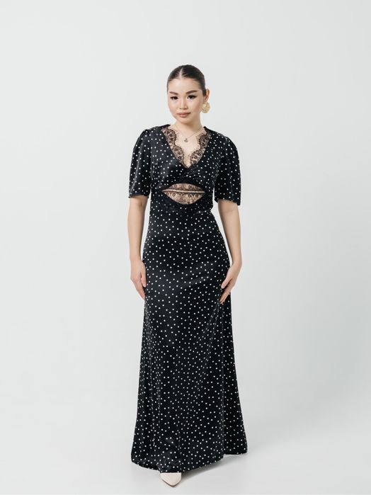 Черное платье в горошек по оптом цене