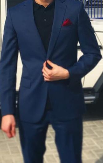 Синий костюм двойка Pierre Cardin