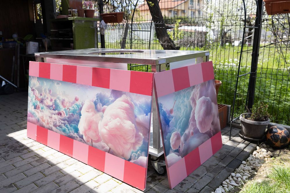 Количка и машина за захарен памук комплект