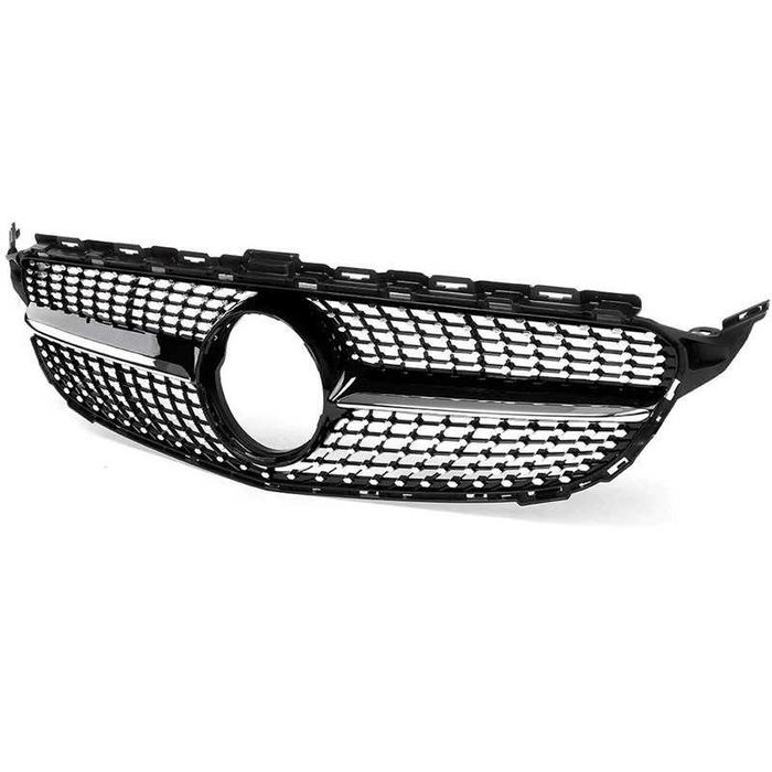 Хром/черна решетка за Mercedes C класа W205, S205, с отвор за камера