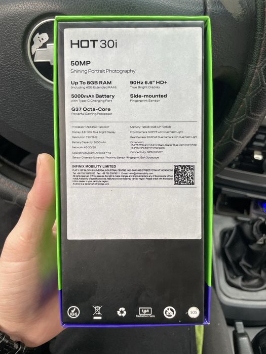 Infinix Hot30i 128GB 8GB(4+4) Ram