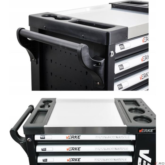 Dulap scule complet echipat, 7 sertare, 154 piese, Verke