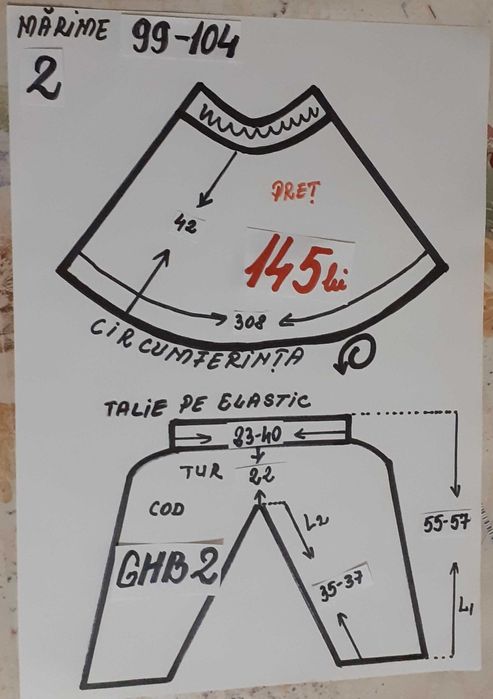 Costum Ghiocel marimile 2 si 4 (4-5-6-7 ani)