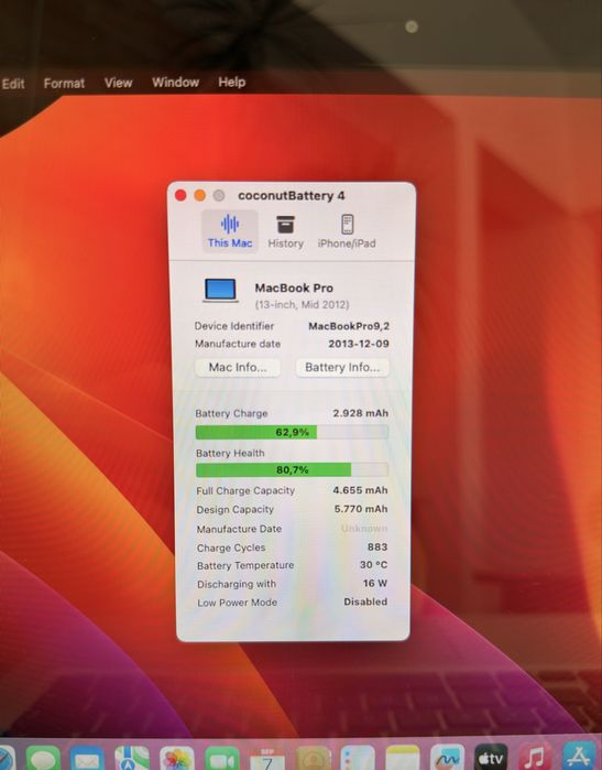 Laptop Apple Macbook PRO | 13 inch | Intel i5 | 16gb RAM