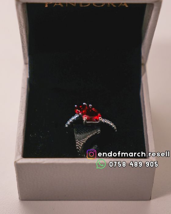 Inel Pandora double heart