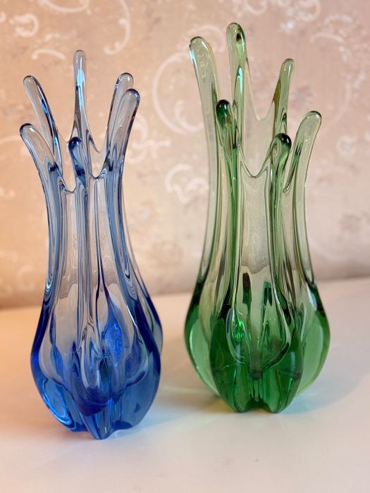 Вазы художественного стекла, пара, СССР