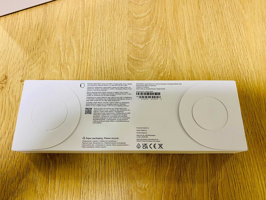 ЧИСТО НОВ !!! НЕРАЗПЕЧАТАН !!! Apple Watch SE3 40mm Midnight/Mid SP Band M/L, GPS, 3 ГОД. ГАР.