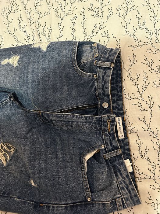 blugi rupti denim albastru