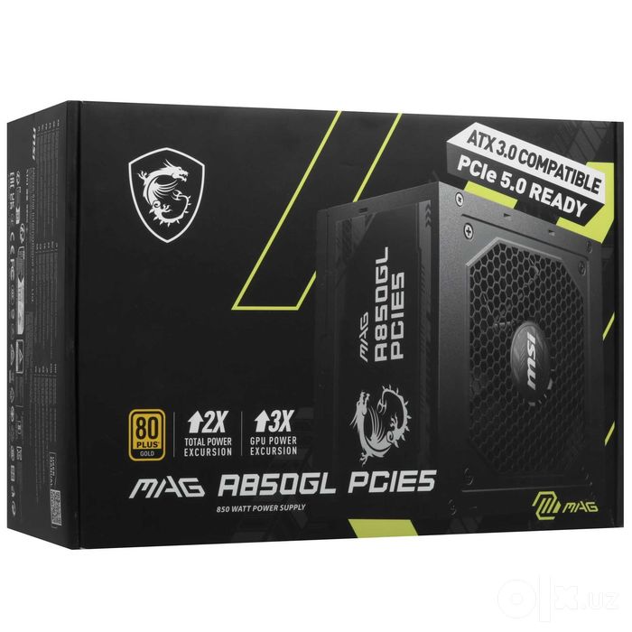 - Блок питания MSI MAG A850GL PCIE5 850W (80 PLUS Gold)